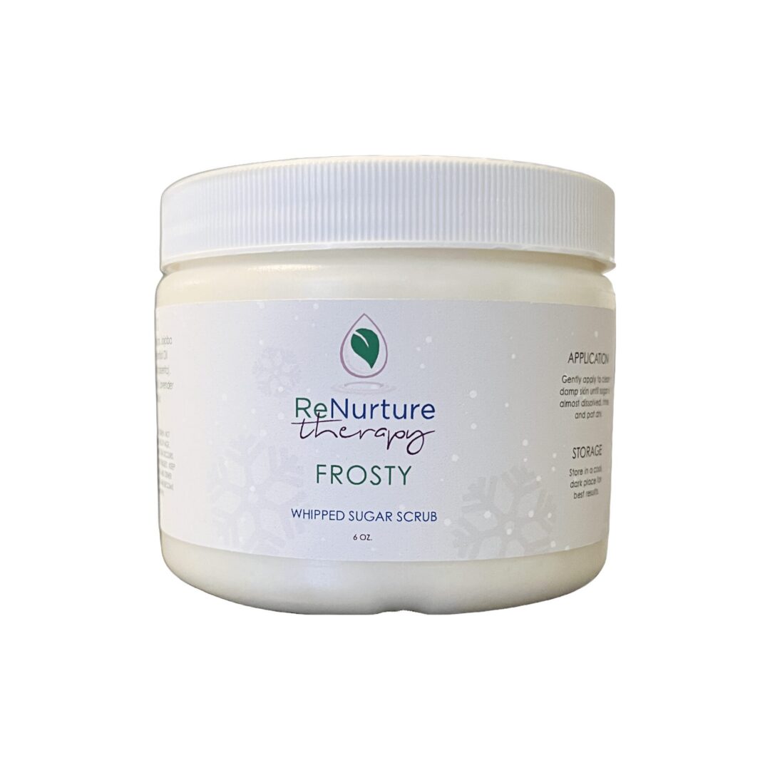 Jar of ReNurture Essentials Frosty Winter Body Cream with a white lid.