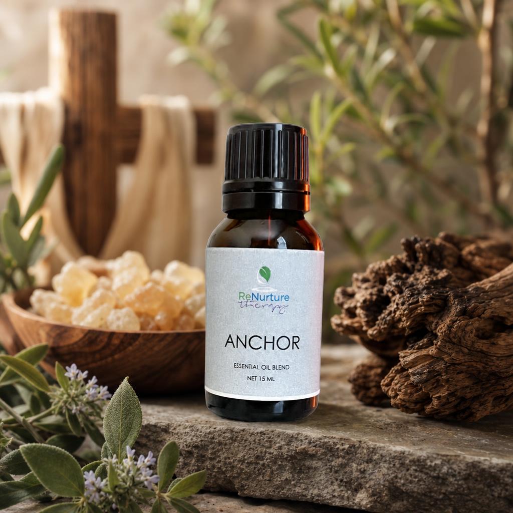 Anchor essential oil bottle with resin